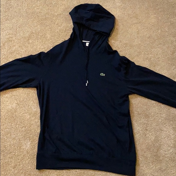 Navy Lacoste Regular Fit Sweater w/ Hood - Picture 2 of 3